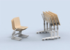 School Furniture Double Seater School desk and chair adjustable height in classroom sets