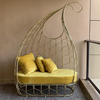 Light Luxury Cloth Fabric Sofa Living Room Balcony Commercial Furniture Iron Leisure Sofa