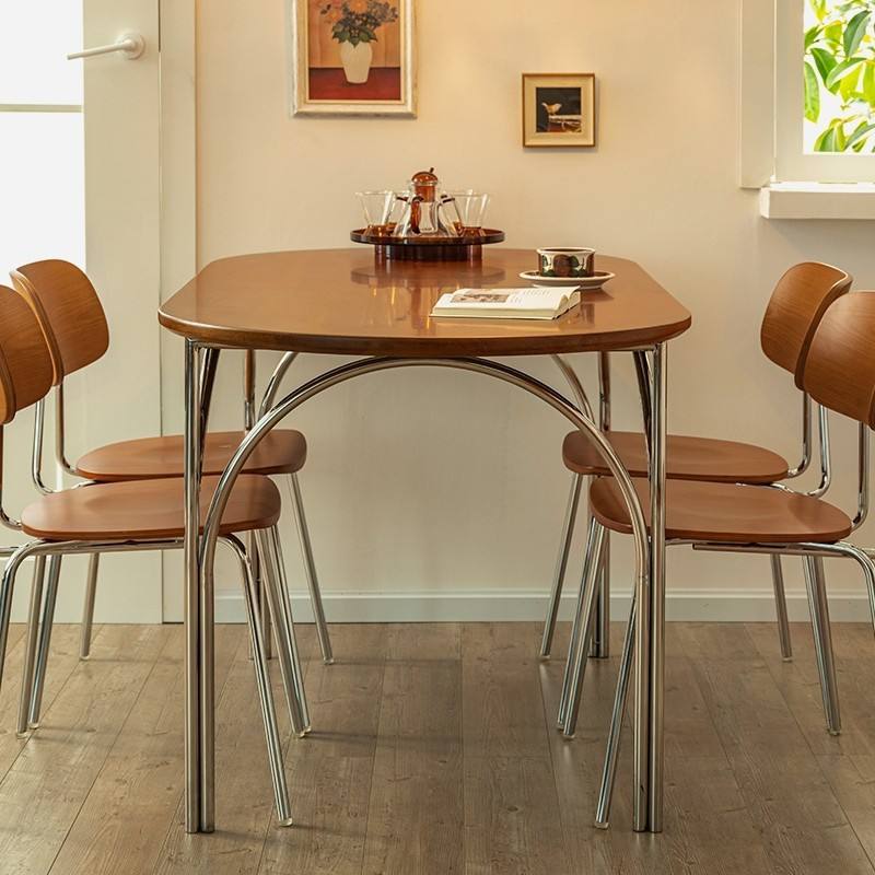 Wire Leg Dining Table Dining Room Furniture Marble Slate Rock Tabletop Dinner Table home office desk commercial furniture mesas