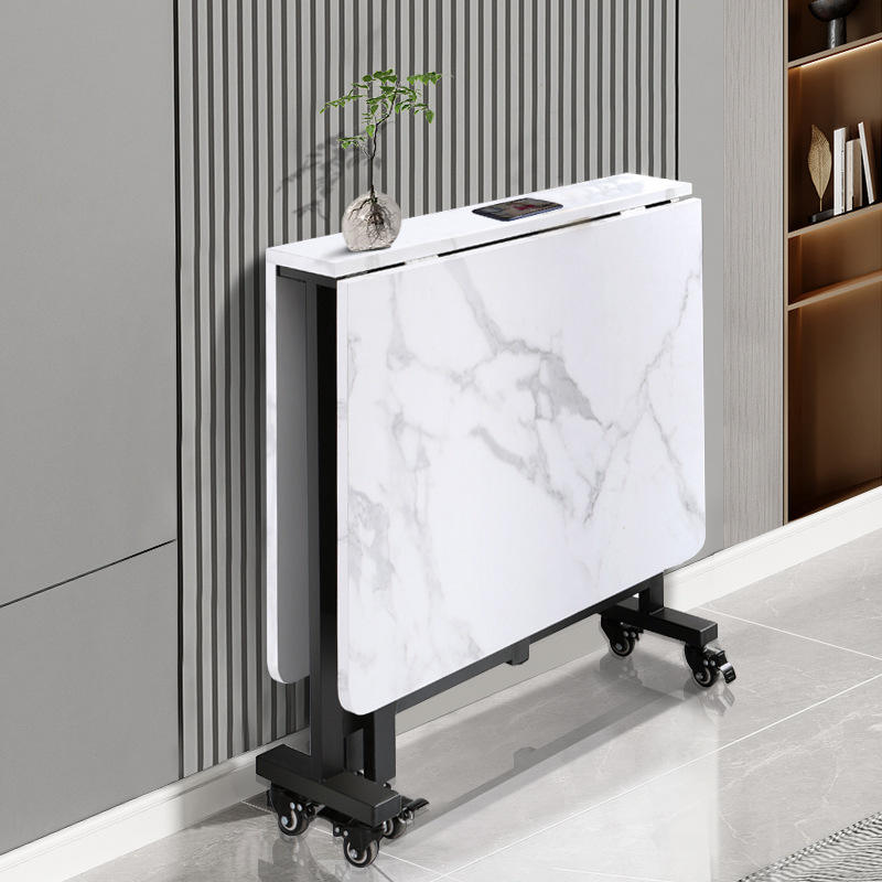 Foldable table durable cheap space-saving dining room home limestone table commercial furniture home office desk