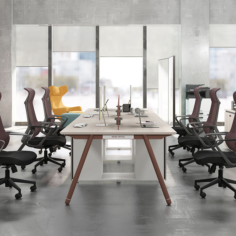 Aluminum L Shape Modern Cubicle Partition Desk Wood Table Space Saver Office Furniture Home Office Desk and Workstation