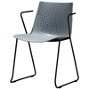 New Styles PP Seat Black Metal Frame Training Chair For Office And School Modern Conference Chair Meeting Room Stackable Chair
