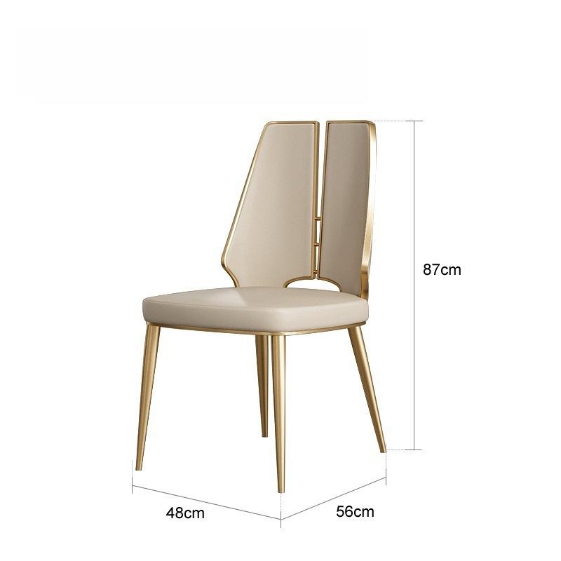 New Design Modern Ergonomic Leather Luxury Living Room Hotel Restaurant Home Furniture Metal Stainless Steel Dining Chair