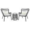3-Piece Patio Conversation Bistro Set, Outdoor All-Weather Wicker Furniture PE Ratton Chair set for Porch