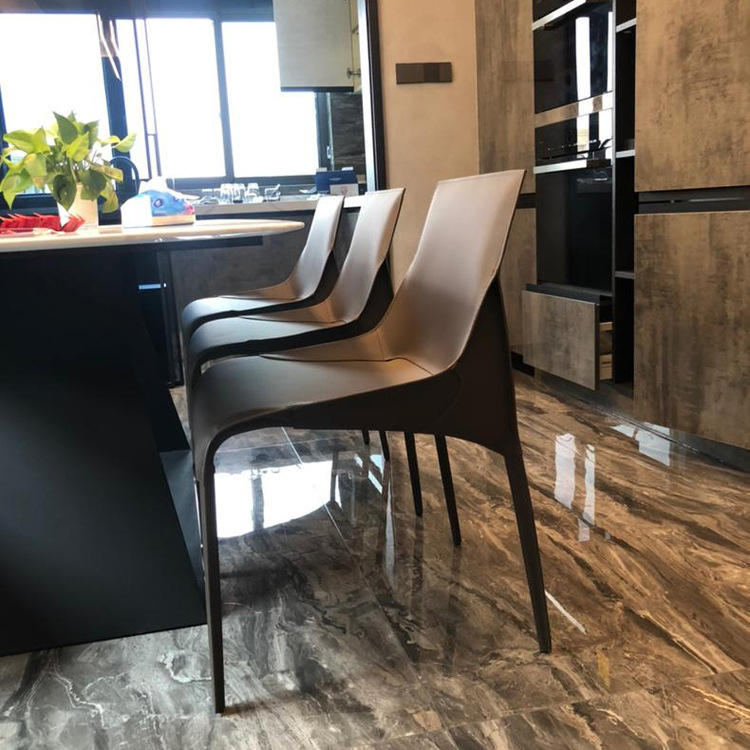 wholesale customize french style luxury upholstered leather dining chair set for restaurant hotel vill