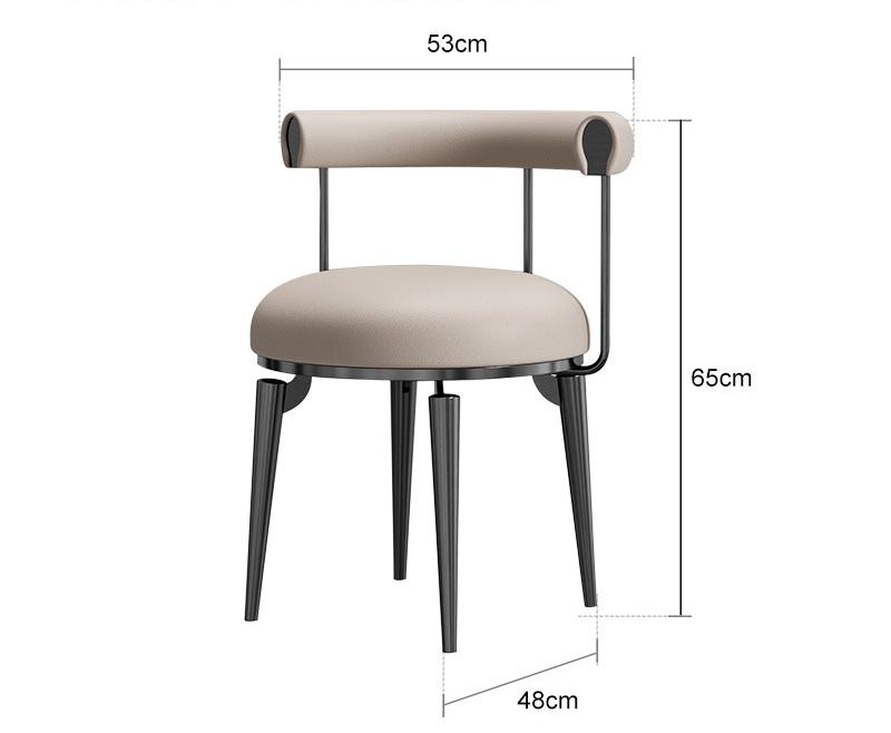 Wholesale White Black Nordic Restaurant Hotel Upholstered Leather Modern Room Dining Chair Stainless Steel Armrest Chair