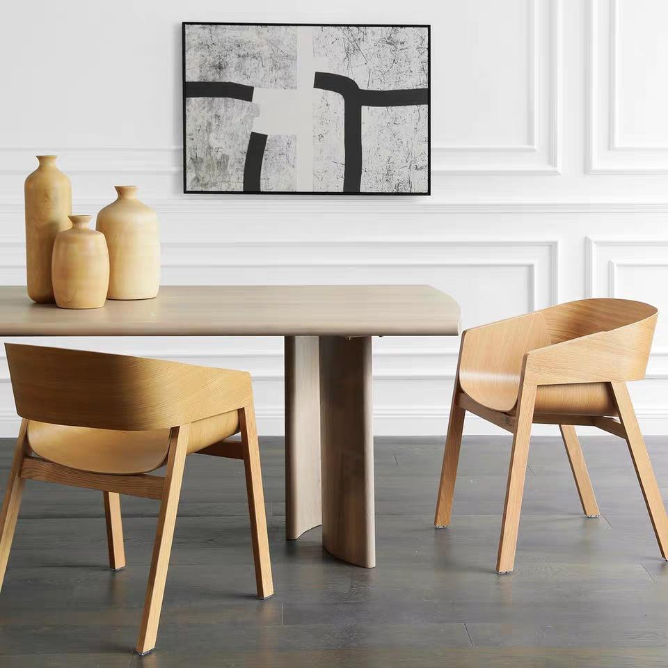 Hot Selling Nordic Solid Wood Dining Chair Modern Simple Negotiation Chair Leisure Armchair For Restaurant Living Room Cafe Shop