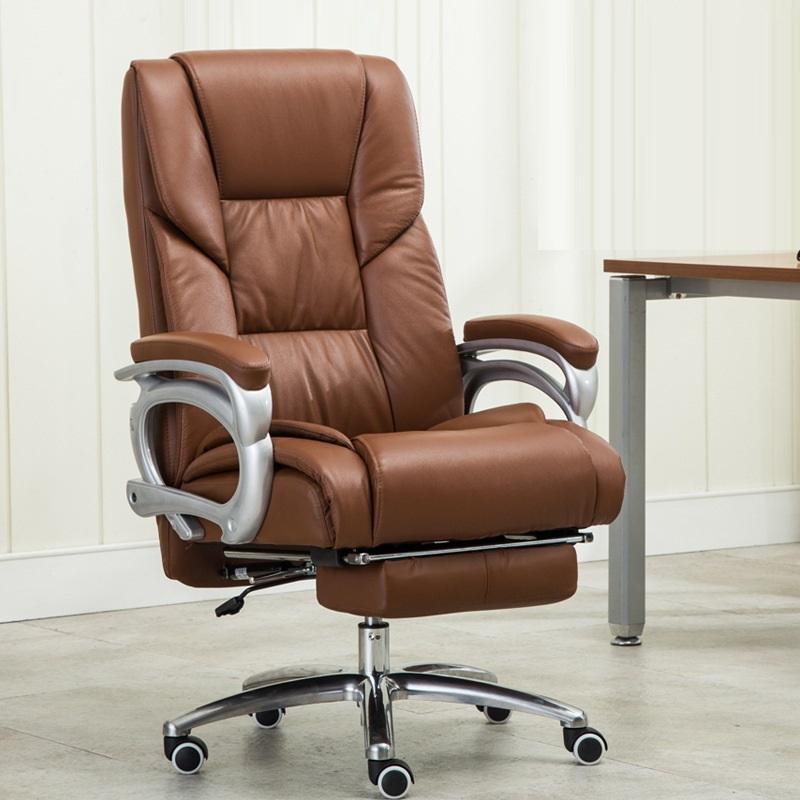 Ergonomic Chair High Back PU Leather Computer Chair,Executive Swivel Chair with Leg Rest and Lumbar Support,Black Office Chair