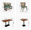 Southeast Asian Style Restaurant Solid Wood Rattan Booth sofa Commercial Furniture Mesas Sillas Booth Table Chair Set