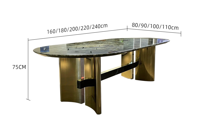 Wholesale Fashion Creative STAINLESS STEEL Leg Dining Table Dining Room Furniture Marble Tabletop Dinner Table mesasJade stone