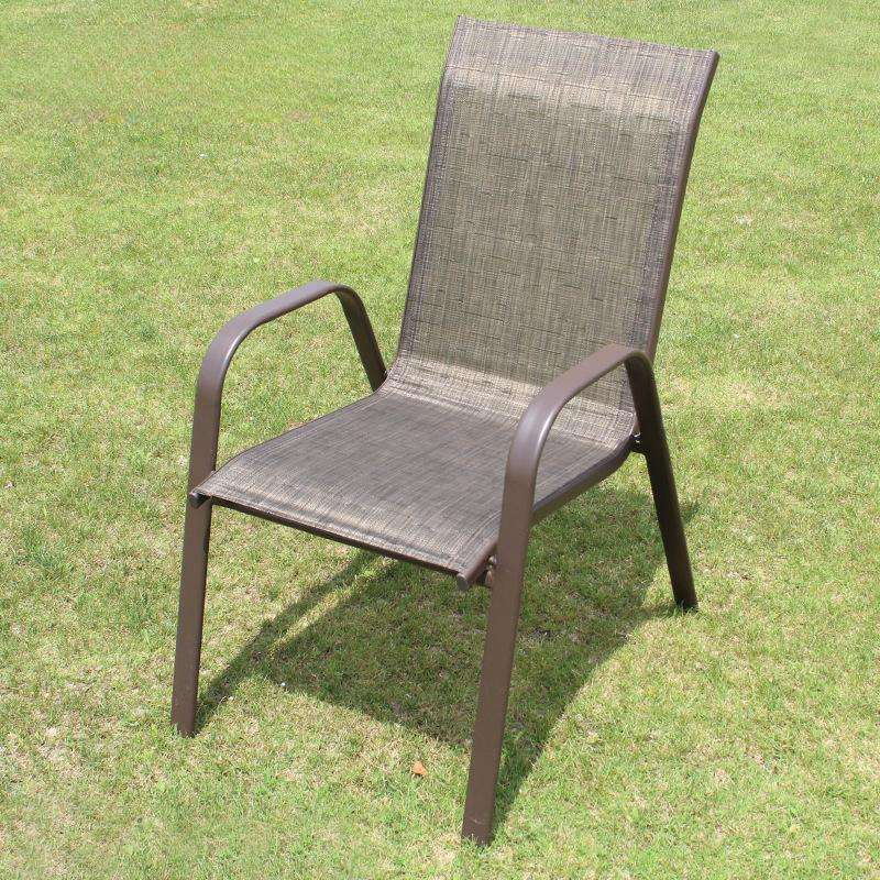 Outdoor Leisure High Back Stackable Chair Wrought Iron Single Chair Mesh Sillas Patio Balcony Coffee Shop Chair