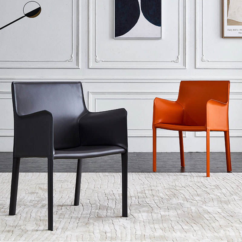 Leather Metal Foot Bar Chair Stool Commercial Furniture sillas Dining Room Chair Modern Simple Light Luxury Bar Chair