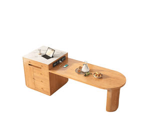 Solid Wood Dining Table Multi-functional Desk And Chair Combination Rock Slab Square Dining mesas Dining Room Table