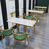Wholesale Fashion Creative Wire Leg commercial furniture Dining Room Furniture Marble Slate Rock Tabletop Dinner Table mesas