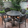 Patio Furniture Dining Set, All-Weather Cast Aluminum Outdoor Conversation Set, Include 4 Cushioned Chairs and 1 Round Table