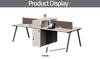 Cheap executive manager CEO office furniture white modern L shape glass wooden office desk