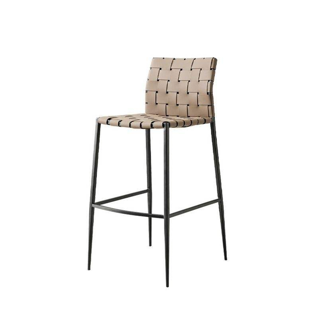 Hot Sale Modern Nordic Style Home Living Room Saddle Leather Bar Chair High Quality Customized Manufacture Bar Stool