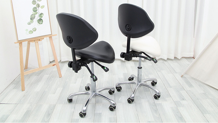 Ergonomic Saddle Chair - Comfortable Saddle Swivel Stool with Backrest for Kitchen, Salon, Spa, Tattoo,Paint, Pedicure, Massage