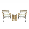 3-Piece Patio Conversation Bistro Set, Outdoor All-Weather Wicker Furniture PE Ratton Chair set for Porch