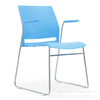 Wholesale Steel Frame Plastic Seat Stackable Training Chair With Armrest Modern Meeting Chair For Office And School Study Room