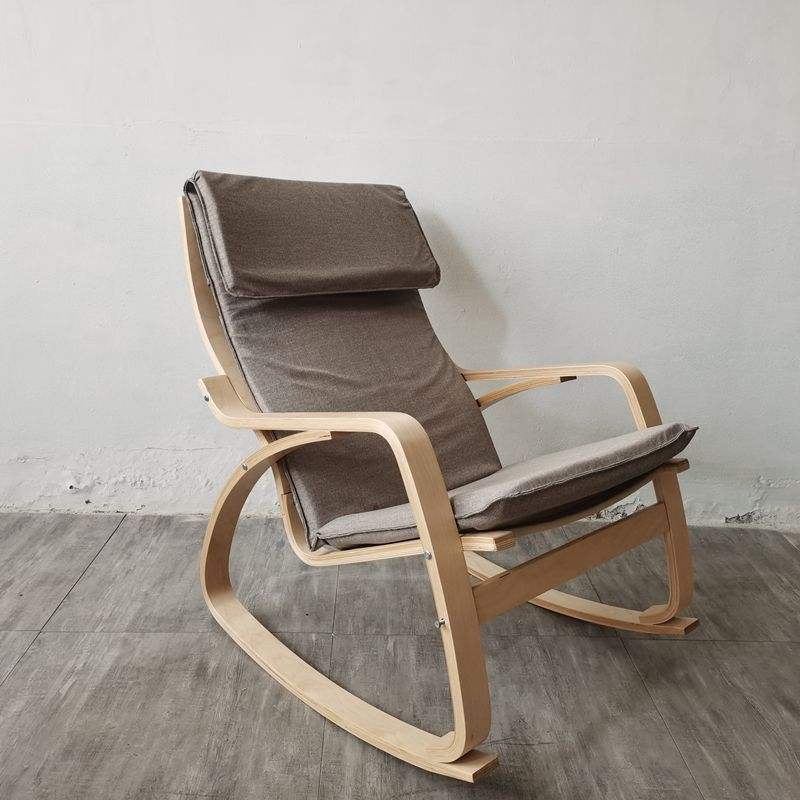 Outdoor Rocking Chair for Outside Patio Porch, Wood rocking chair with cushion for bedroom porch garden