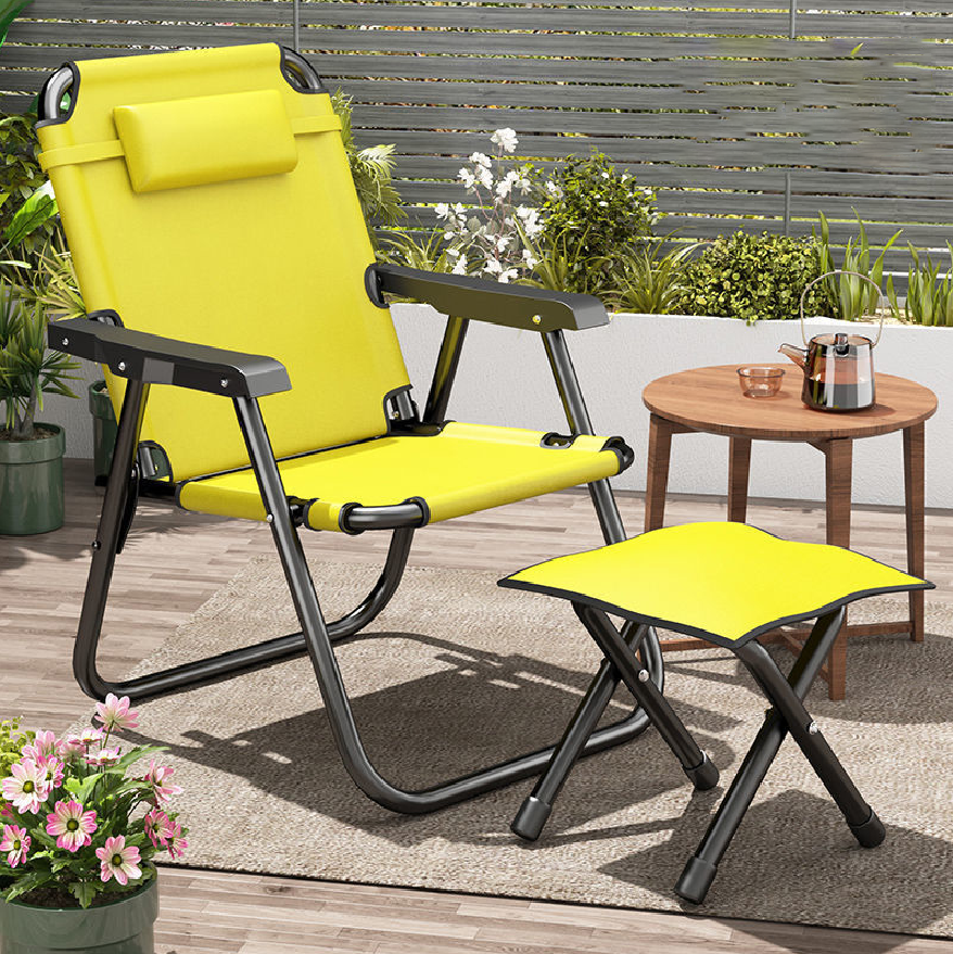 Outdoor folding chair camping chair Camping Stool, Folding Chair with footstool for Camping Fishing Hiking Gardening and Beach