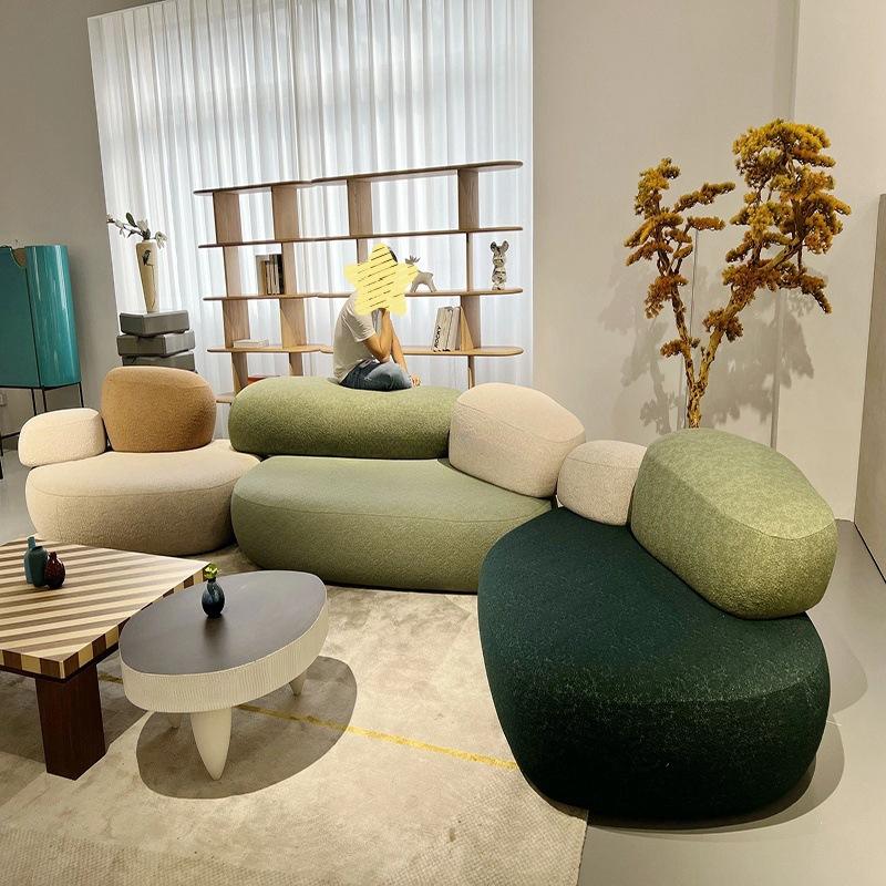 Italian light luxury simple cloth multi-shaped free combination module sofa sectional couch sofa for living room waiting room