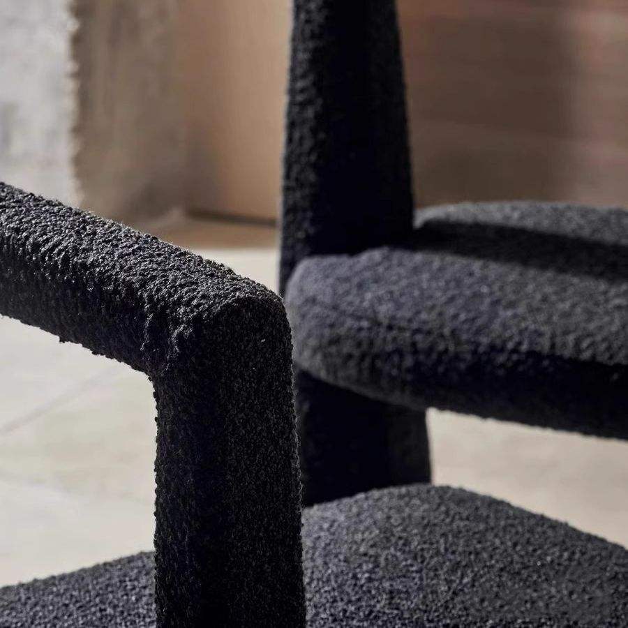 Minimalist modern lamb plush dining table and chairs Household makeup stools and chairs Creative dining chairs