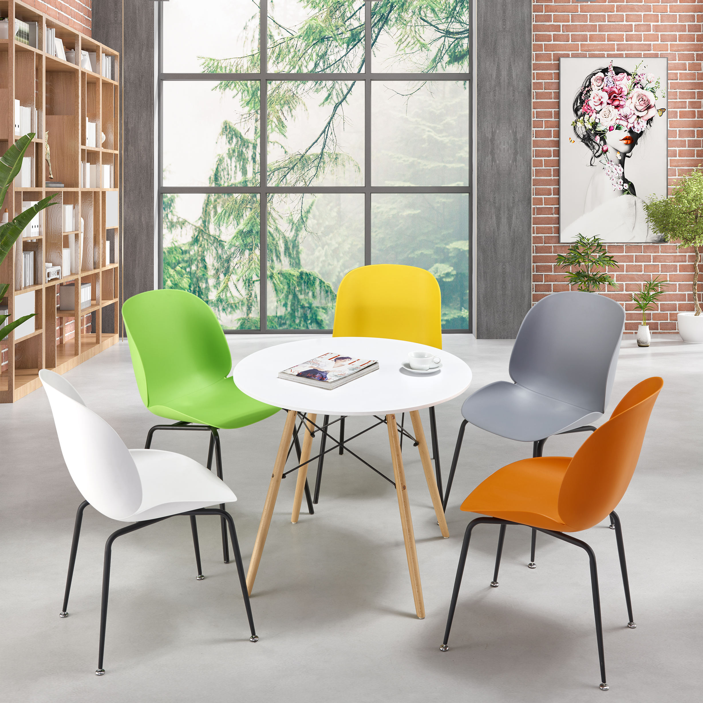 New design wholesale simple dining room living room furniture chair stackable chair