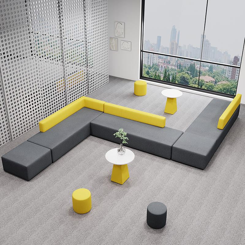 New Design Modern Acoustic Pod Modular Sectional Meeting Office Sofa Set For Mall Hotel Used Waiting Room Genuine Leather Sofa