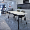 Wholesale Fashion Creative Wire Leg Dining Table Dining Room Furniture Marble Slate Rock Tabletop Dinner Table mesas