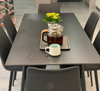 Wholesale Fashion Creative Wire Leg Dining Table Dining Room Furniture Marble Slate Rock Tabletop Dinner Table mesas