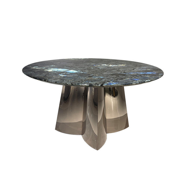 Wholesale Jade Luxury Creative STAINLESS STEEL Leg Dining Table Dining Room Furniture Marble Tabletop Dinner Table mesasJade s