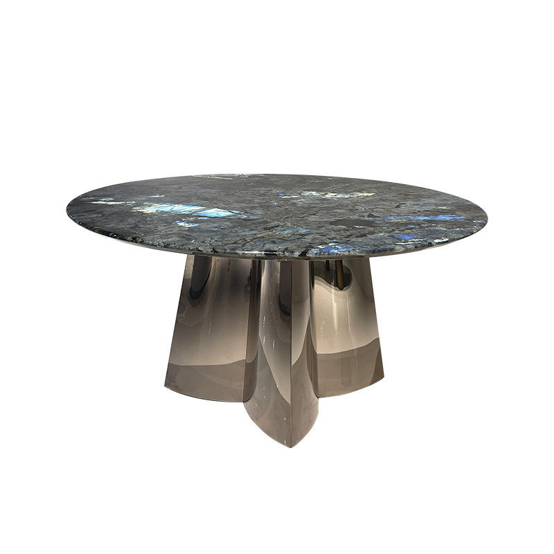 Wholesale Jade Luxury Creative STAINLESS STEEL Leg Dining Table Dining Room Furniture Marble Tabletop Dinner Table mesasJade s