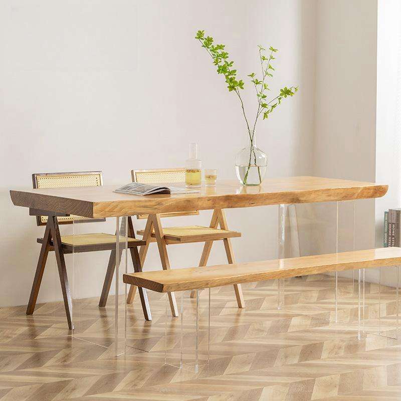Acrylic Solid Wood Table Modern Simple Home Desk Work Table Furniture Dining Room Table