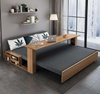 New Arrival Modern Living Room Solid Wood Sofa Furniture With Storage Table Hidden Armrest Function Foldable Sofa Bed