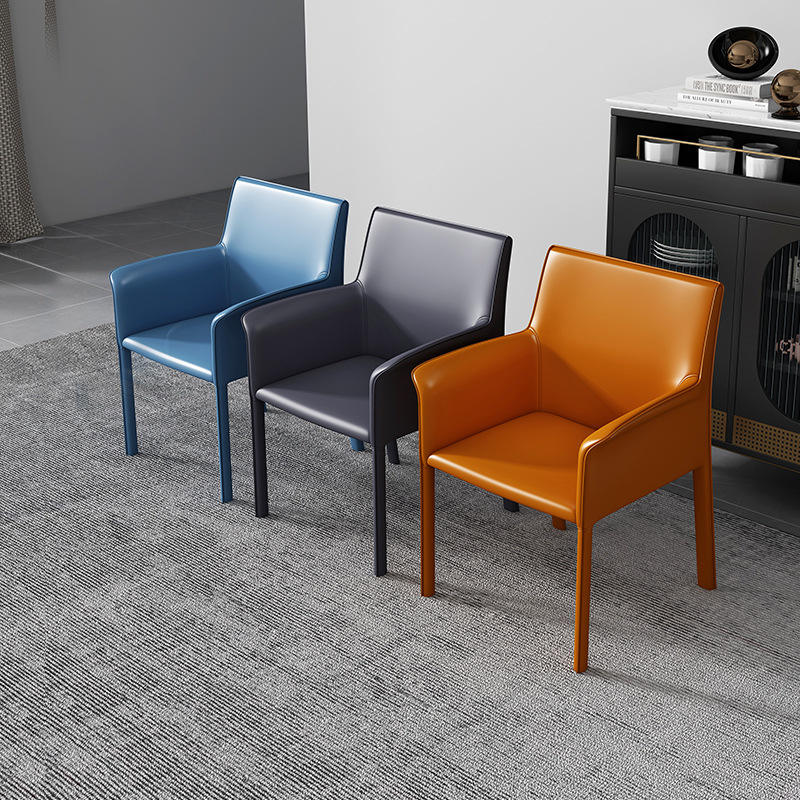 Leather Metal Foot Bar Chair Stool Commercial Furniture sillas Dining Room Chair Modern Simple Light Luxury Bar Chair