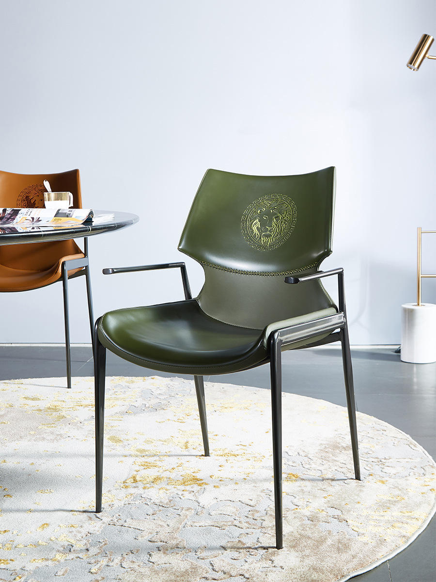 Home Furniture Nordic Luxury Modern Design dining chairs Upholstered green leather Restaurant Dining Room Chairs For Restaurant