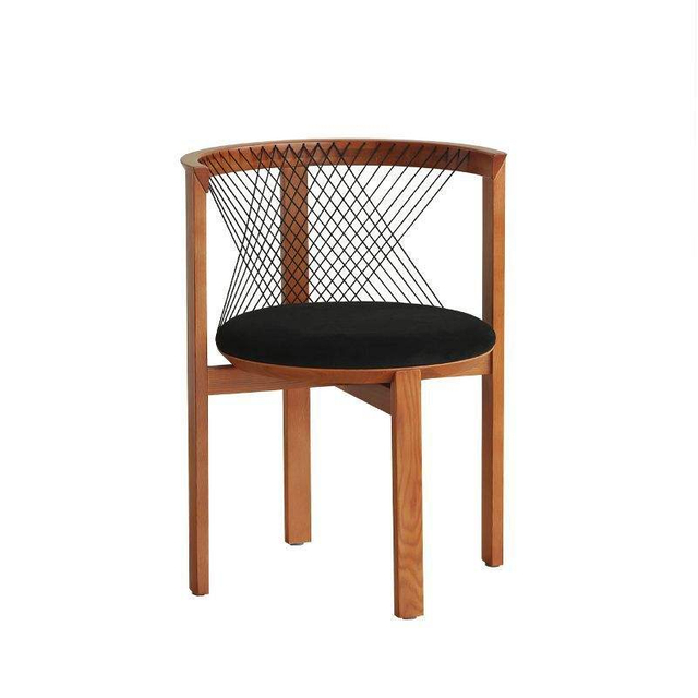 Dreamhause High Quality Solid Wood Chair Balcony Hotel Restaurant Dining Chair Simple Retro Wooden Armchair Design Dining Chair