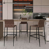 Hot Sale Modern Nordic Style Home Living Room Saddle Leather Bar Chair High Quality Customized Manufacture Bar Stool
