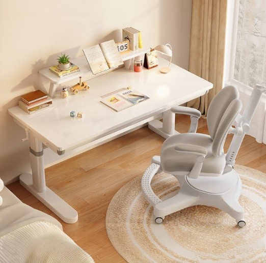 Electric Standing Desk, Adjustable Height Desk with book shelf and drawer ,Rising Home Office Computer Table