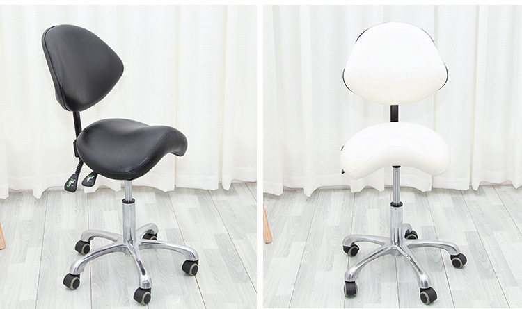 Ergonomic Saddle Chair - Comfortable Saddle Swivel Stool with Backrest for Kitchen, Salon, Spa, Tattoo,Paint, Pedicure, Massage