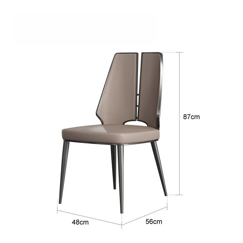 New Design Modern Ergonomic Leather Luxury Living Room Hotel Restaurant Home Furniture Metal Stainless Steel Dining Chair