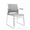 Wholesale Steel Frame Plastic Seat Stackable Training Chair With Armrest Modern Meeting Chair For Office And School Study Room