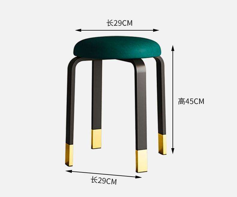 Round Stool Soft Cushions Dining Chair Living Room Sponge Stool Sillas Wholesale Stacked Leisure Chairs