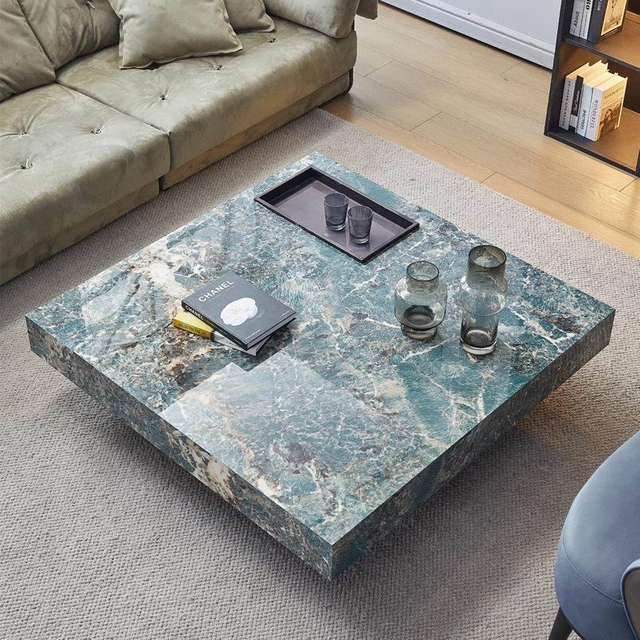 new design Italian living room home marble high-end villa square living room tea table