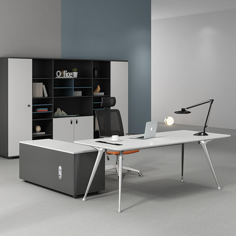 T Hot Sale Luxury Office Table Steel Leg Computer Table Office Furniture Modern Wooden Office Desk