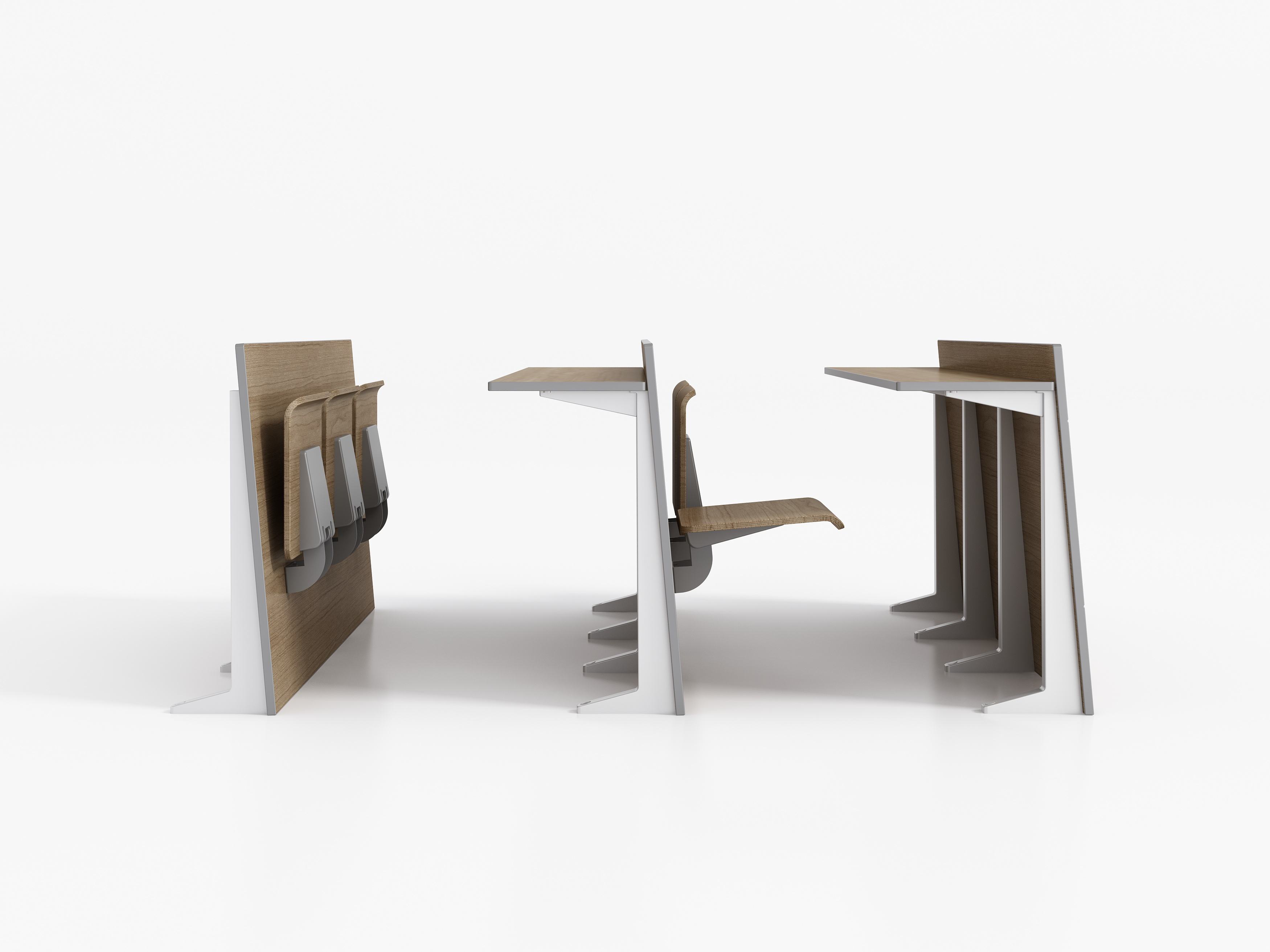 Music Hall Fabric Upholstered student chair and desk classroom for university sets