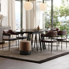 Custom Leather Wood Bar Restaurant Chair Commercial Furniture sillas Dining Room Chair Modern Simple Light Luxury Bar Chair