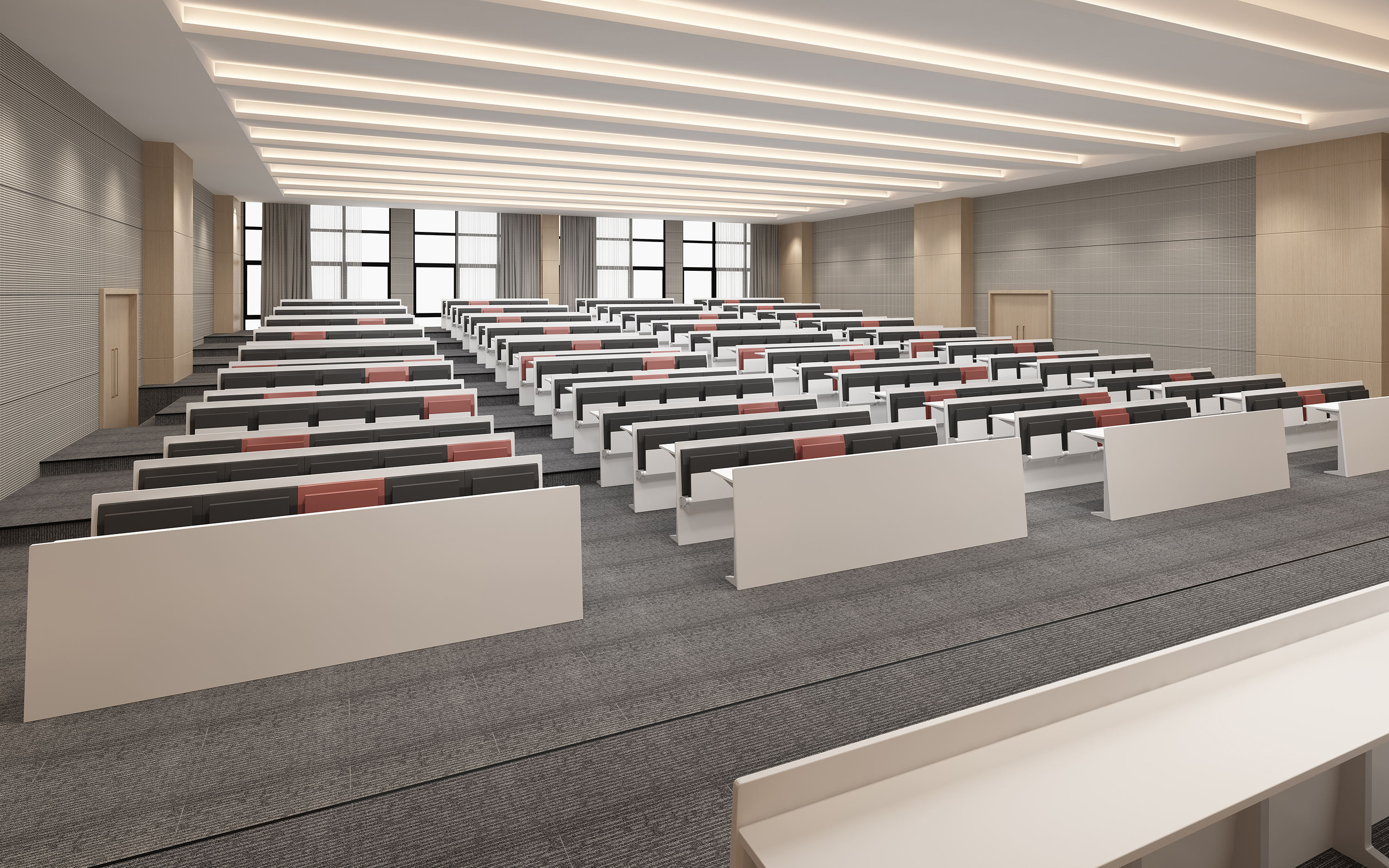 Luxury high quality auditorium school furniture student chair and desk classroom for university sets
